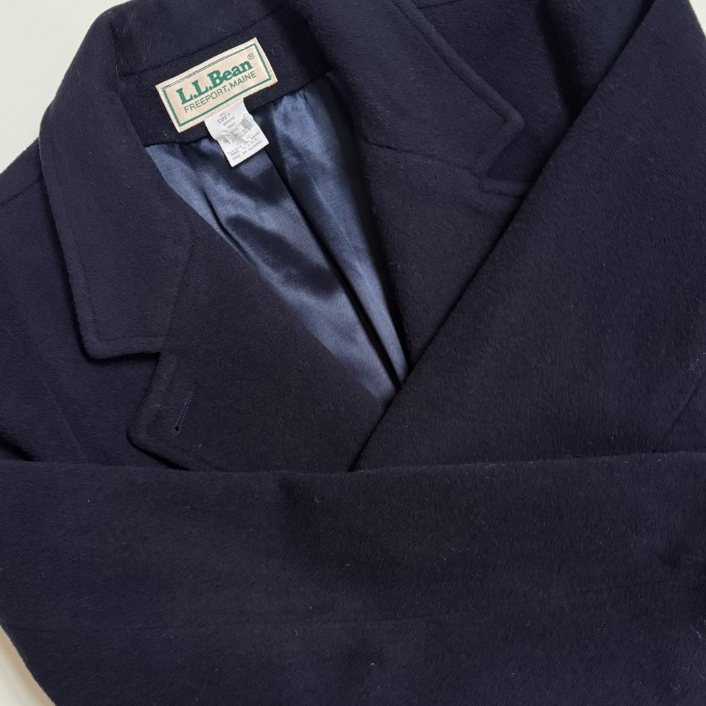 L.L. Bean Women's Vintage Wool Coat Three Quarter Length in Navy Sz20 (Preloved)